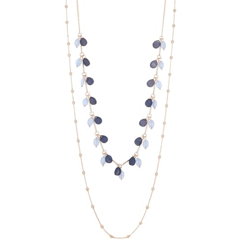 BULINLIN Layered Long Necklaces for Women Long Beaded Chain Necklace CostumeJewelry Mothers Day Gifts for Mom - color: Blue