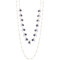 BULINLIN Layered Long Necklaces for Women Long Beaded Chain Necklace CostumeJewelry Mothers Day Gifts for Mom - color: Blue