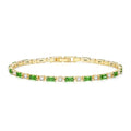 CiNily Adjustable Tennis Bracelets for Women Teen Girls Rainbow Cubic Zirconia Bracelet 14K White Gold Plated Hypoallergenic Slider Bracelet Jewelry Gift - color: Gold-Green white cz