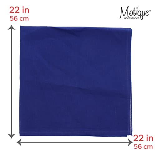 Motique Accessories Solid Color Bandana - Set of 6 Bandannas - color: Blue