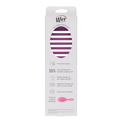 Wet Brush Speed Dry Hair Brush, Purple Frost - Vented Design & Soft HeatFlex Bristles Are Blow Dry Safe - Ergonomic Handle Manages Tangles - Pain-Free Hair Accessories - color: Frost Purple, size: 1 Count (Pack of 1)