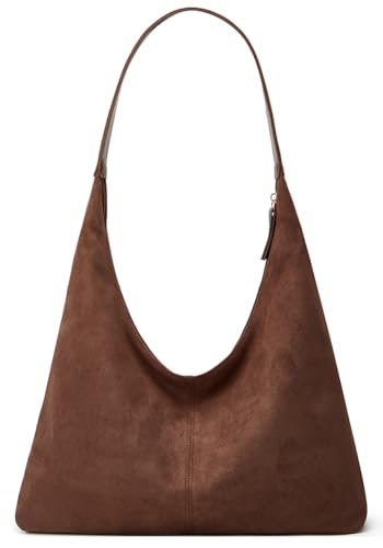 Womens Fashion Suede Shoulder Bags Large Tote Bag Retro Purse Handbag Casual Work Ladies Top Handle Satchel - color: B-coffee