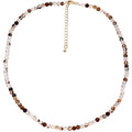 Simple Choker Necklace for Women Real Stone and Crystals Necklaces 4mm Beaded Choker Jewelry Meditation Gift for Women (16"+2") - style: Black Flower Agate