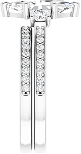 Pretty Jewels 3CT Marquise Cut Lab Created Diamond Bridal Set, Women's Wedding Ring, 14k White Gold Finish - color: White