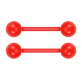 Forbidden Body Jewelry Nipple Rings, Tongue Rings, Nipple Piercing Jewelry, Nipple Jewelry, Flexible Acrylic Barbell Set 14G 16mm (5/8 Inch), 3 Pack - style: Red