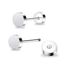 ZDE Women Earrings Flat Back Dot Earrings Titanium Hypoallergenic Cartilage Non-Nickel Earrings Studs for Sensitive Ears Simple Classic 3mm/4mm/5mm/6mm Screw On Stud Earring - color: Silver, size: 5MM