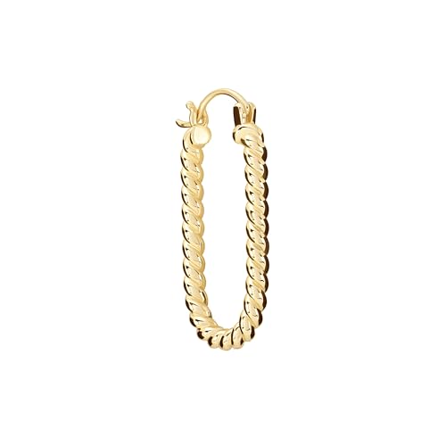 Amazon Essentials Plated Tailored Hoop Earrings - color: Gold Tone, size: L: 1.34" X W: 0.11"