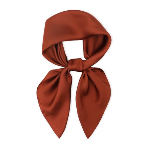vimate Head Scarf for Women Hair 27'' Square Satin Silk Feeling Bnadana Neck Scarf Handbag Accessories Etc - color: C70#. Brown