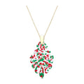 ARATLENCH Acrylic Pendant necklace Earrings – Long Statement Leaf Charm Necklace Tortoise Resin Palm Leaf Earrings Fashion Necklaces Earrings for Women - color: red green white leaf necklace