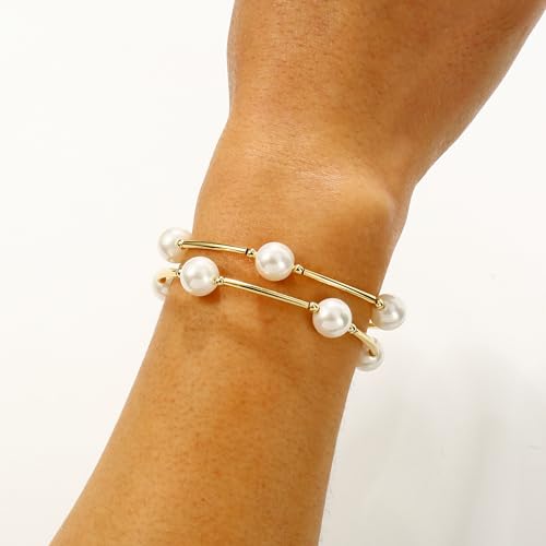 Elegance 11 designs 10mm Crystal White Pearl Blessing Bracelet - style: style-2pcs