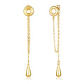 YUJIE Gold Drop Earrings for Women Long Teardrop Dangle Earrings 14K Gold Plated Minimalist Statement Chain Earring Trendy Jewelry - color: gold 69A