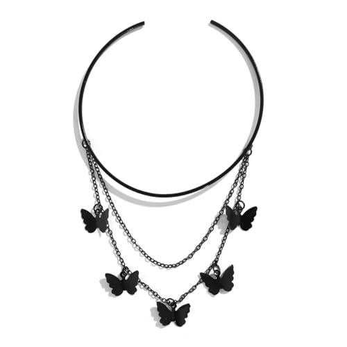 Dainty Black Upper Arm Cuff Bracelet for Women, Gothic Halloween Sexy Lace Harness Armlet Adjustable Upper Arm Chain Bangle Arm Band for Women - color: Butterfly