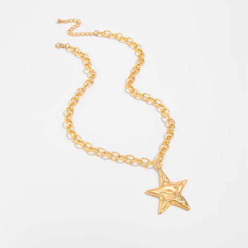 Chunky Necklace for Women Big Star Necklaces for Women Trendy Large Statement Necklace Thick Chain Bold Chunky Jewelry Star Accessories Boho - style: 3 - G