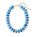 Multi-Color Chunky Beaded Necklace for Women, Vibrant Acrylic Candy Bead Choker Necklace with Adjustable Stainless Steel Clasp, Summer Statement Jewelry for Festivals - color: Light Blue