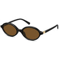 WOWSUN Retro Oval Sunglasses Womens Trendy Sun Glasses Sunnies UV400 Protection - color: Oval-bright Black Frame Brown Lens a
