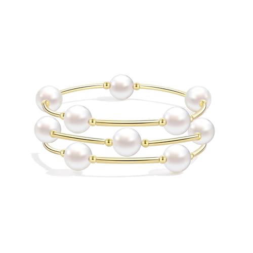 Elegance 11 designs 10mm Crystal White Pearl Blessing Bracelet - style: style-3pcs