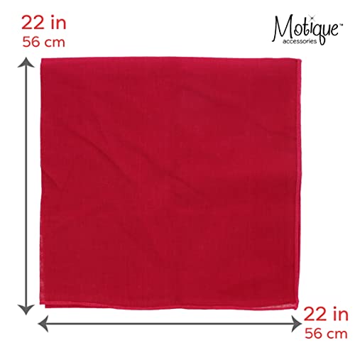 Motique Accessories Solid Color Bandana - color: Red