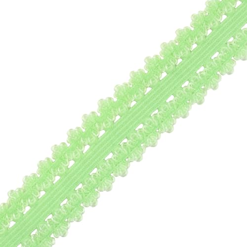 Mandala Crafts Mint Green Stretch Lace Soft Elastic Trim Roll - 55 Yards 1 Inch Wide Stretchy Frilly Picot Ribbon for Sewing Lingerie, Headbands, Underwear, and Crafts - color: Mint Green