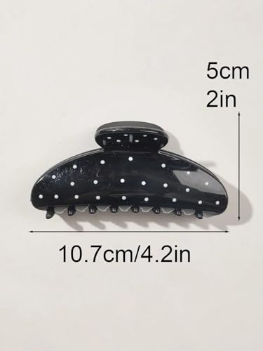 Strong Hold Polka Dot Hair Claw Clips Set of 2 for Thick Hair, Non-Slip Daily Styling, Cute All-Season Hair Accessories