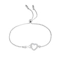 LeCalla 925 Sterling Silver Bracelets for Women | Italian Handmade Adjustable Sliding Bolo Bracelet Jewelry | Lightweight Adjustable Silver Chain Bracelet for Women | Hypoallergenic Jewelry Gifts - style: Infinity Heart
