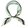 FONYVE 100% Mulberry Silk Scarfs for Women-Lightweight Square Satin Head Scarf-Small Silk Hair Scarf for Sleeping 21"x21" - color: 09 Green Flowers