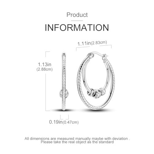 NARMO 925 Sterling Silver Hoop Earrings for Women Hypoallergenic Lightweight Simple Huggie Hoop Earrings Twisted Hoop Earrings Colorful Cubic Zirconia Hoop Earrings Rainbow Hoop Earrings - color: Snake Double Hoop