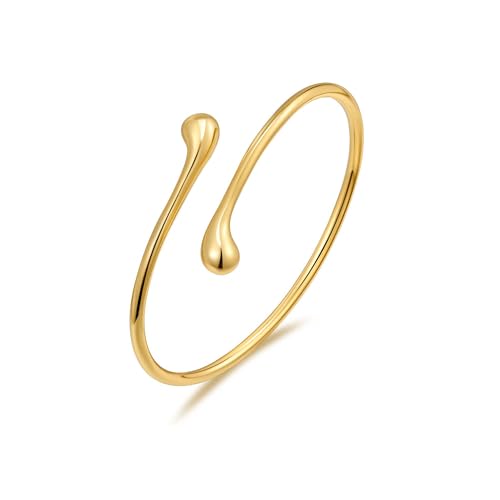 Arm Cuff Layered Bracelet Adjustable Leaf Flower Starfish Upper Arm Cuff Bangle Jewelry Gold Plated Bracelet Ring Set for Women Boho Summer Beach Essentials - color: Gold