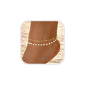 Gold Ankle Bracelets for Women, Dainty 14K Gold Plated Anklets for Women Waterproof Cuban Link Chain Pearl Anklet Set Trendy Layered Stackable Ankle Bracelet Non Tarnish Jewelry for Her - color: A0194