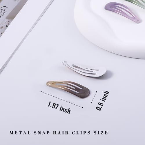 20 PCS Metal Snap Hair Clips Water Drop No Slip Barrettes for Women Bright Small Hair Clips For Thick And Thin Fine Hair,Multicolor,1.97 x 0.5 In. - color: Multicolor