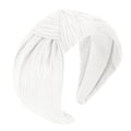 YISSION Wide Knotted Headbands for Women Non Slip Head Band White Headband Fashion Top Knot Hairband Hair Accessories for Women Girls - color: White