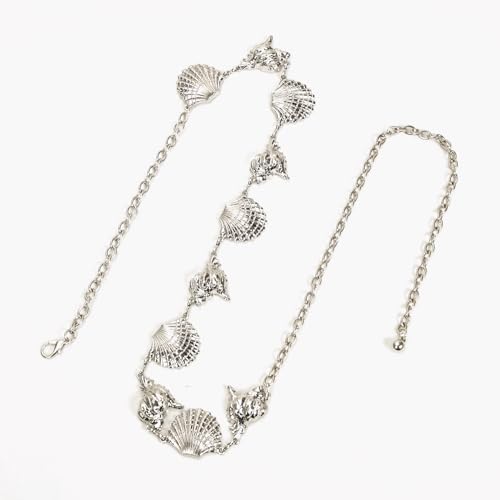 Luvatar Fashion Metal Waist Chain Belt Blouse Dress Sweater Chain Belt… - color: Silver-F51