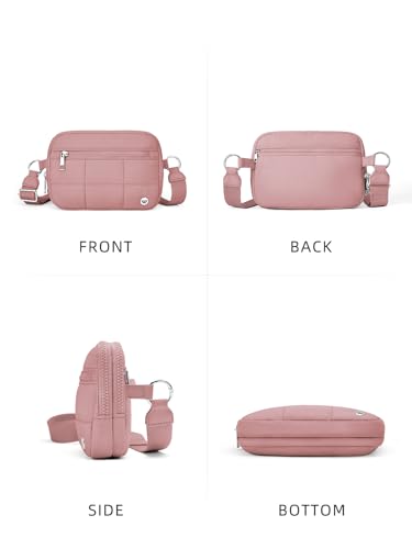 WESTBRONCO Small Crossbody Bags for Women Nylon with Adjustable Strap, Zipper Crossbody Purse, 1L Shoulder Bag for Travel - color: Dark Pink-new