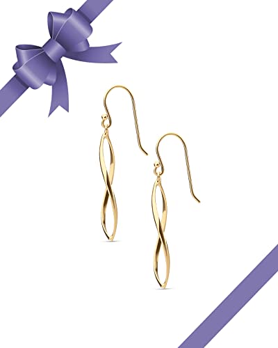 MILLA Teardrop Earrings - Designer Silver Statement Earrings or Gold Dangle Earrings for Women Trendy Upscale Dangly Earrings - color: Marquise Drop / 14K Gold Plated