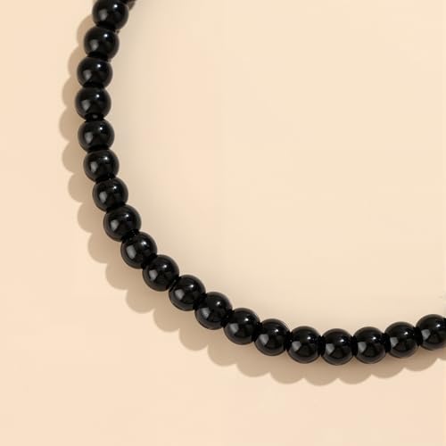 Natural Gemstone Beads Bracelets Healing Crystal Stone Beaded Bracelet for Women Men Handmade Spiritual Jewelry Gifts - color: Obsidian, size: Round Beads