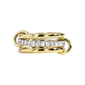 YOIHUR 14K Gold Plated Stackable Rings for Women Non Tarnish, 3 Ring Set with CZ Cubic Zirconia，Interlocked Stackable Rings，Gold and Silver Connected Bands Stacking Jewelry
