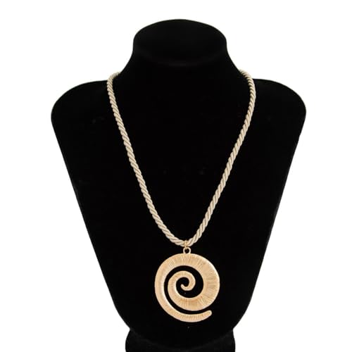 Spiral Necklace Swirl Necklace Statement Surfer Boho Beach Jewelry for Women Coastal Inspired Pendant - color: Gold