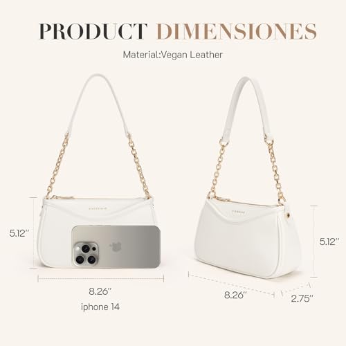 Missnine Purses for Women, Shoulder Bag Small Handbags Vegan Leather Underarm Bags Trendy Hobo Cute Clutch Purse - color: 3-beige【multi-pockets】