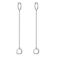 Chic Minimalist Punk Silver Gold Hypoallergenic Dangle Drop Earrings with Round Huggie Hoop Ear Cuff Chain Earrings for Women