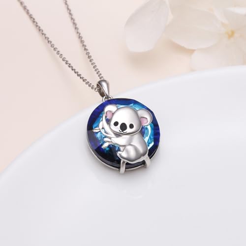 925 Sterling Silver Animal Necklaces Lion/Cat/Phoenix/Bunny/Koalas Necklace Adjustable Chain Animal Lover Pendant Jewelry for Women Men - style: Koala
