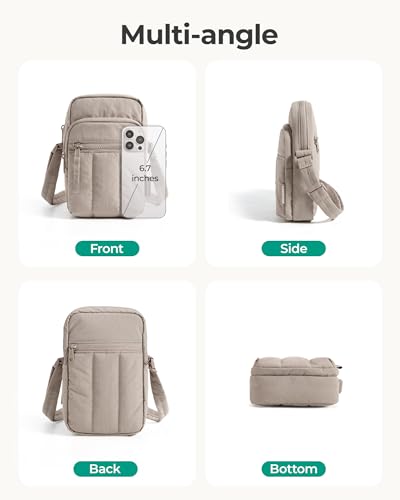BAGSMART Crossbody Bags for Women, Mini Cell Phone Cross body Purses Travel Wallet with RFID Blocking Card Slots - color: Haze Green