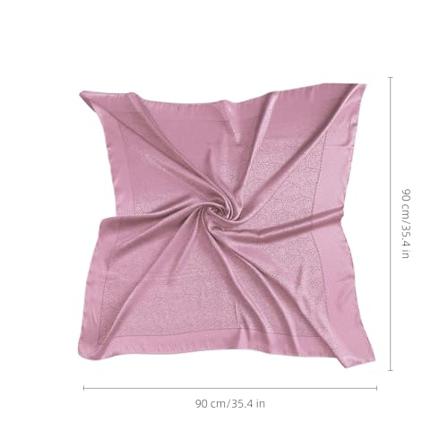35” Satin Large Square Head Scarves-Like Silk Satin Scarf for Hair Wrapping at Night Bandana Square Scarf for Sleeping - color: Jacquard-purple