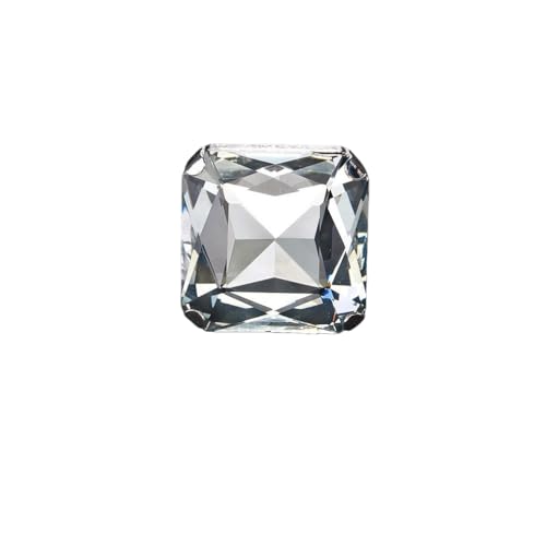 Large Different Color Square Sparking Rhinestone Ring, Exaggerated Vintage Geometric Crystal Glass Rings for Women Oversized Big Chic Party Jewelry Gift - color: Silver