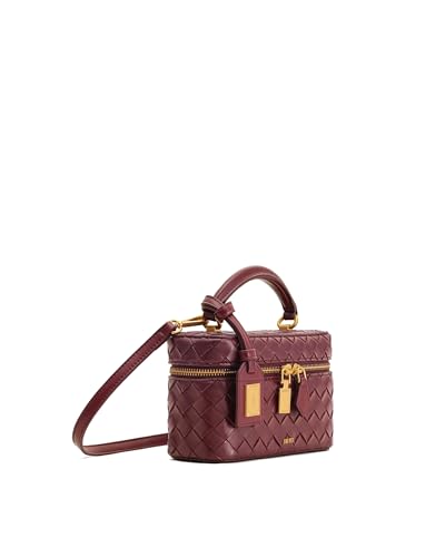 JW PEI Women's Cleo Box Shape Top Handle Bag - color: Claret Croc