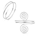 2Pcs Arm Cuff Gold Upper Arm Cuff for Women Adjustable Upper Arm Bracelets Open Irregular Arm Bangle Minimalist Coil Swirl Armlets Armband Jewelry - style: styleF silver