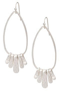 Handmade Boho Hammered Teardrop Earrings Jewelry with 5 Bars for Women - style: Silver