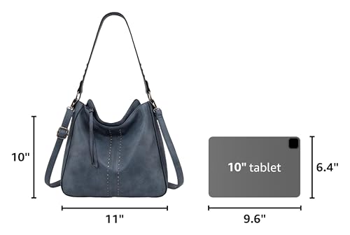 Montana West Hobo Bag for Women Crossbody Purse and Handbags Ladies Chic Shoulder Bags - color: Jean Blue