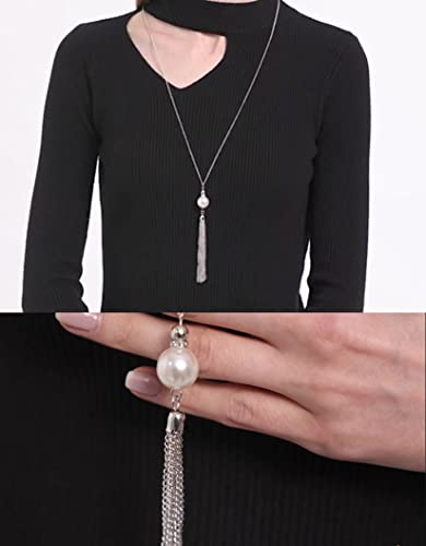 10Pcs Long Pendant Necklace Simple Moon Bar Three Triangle Tassel Lock Sweater Y Shape Punk Chain Choker Necklace for Women Men Gold Silver Plated - style: E:10Pcs (Lock)