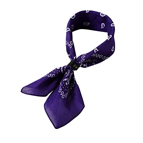 Cotton Bandanas for Men & Women Paisley Cowboy Bandana Handkerchiefs for Hair 22x22 - color: 3pcs Purple/Rose/Sapphire