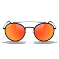 MERRY'S Retro Round Polarized Sunglasses - Unisex Double Bridge Sun Glasses - color: Matte Black Frame/Matte Black Bridge/Red Mirror Lens