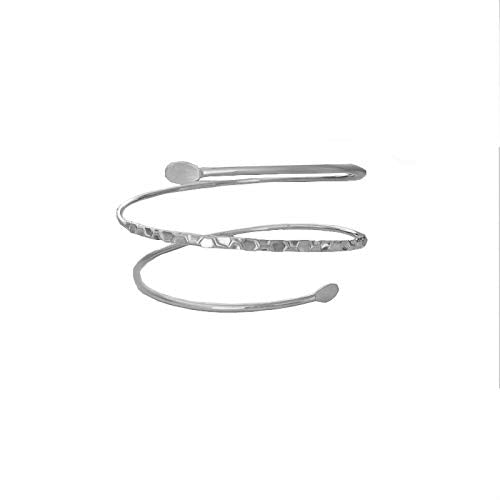 Caiyao Boho Upper Arm Bracelet Cuff Bangle Gold Silver Geometric Cuff Bracelets Mental Open Upper Arm Bangle Bracelet Adjustable Armband Jewelry for Women - style: Simple Silver